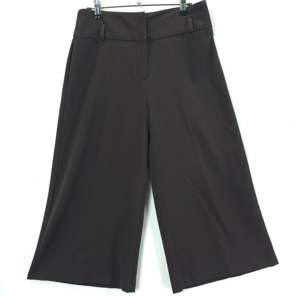 Pantology Wide Leg Culottes High Rise Brown Women 4 Dark Academia Minimalist